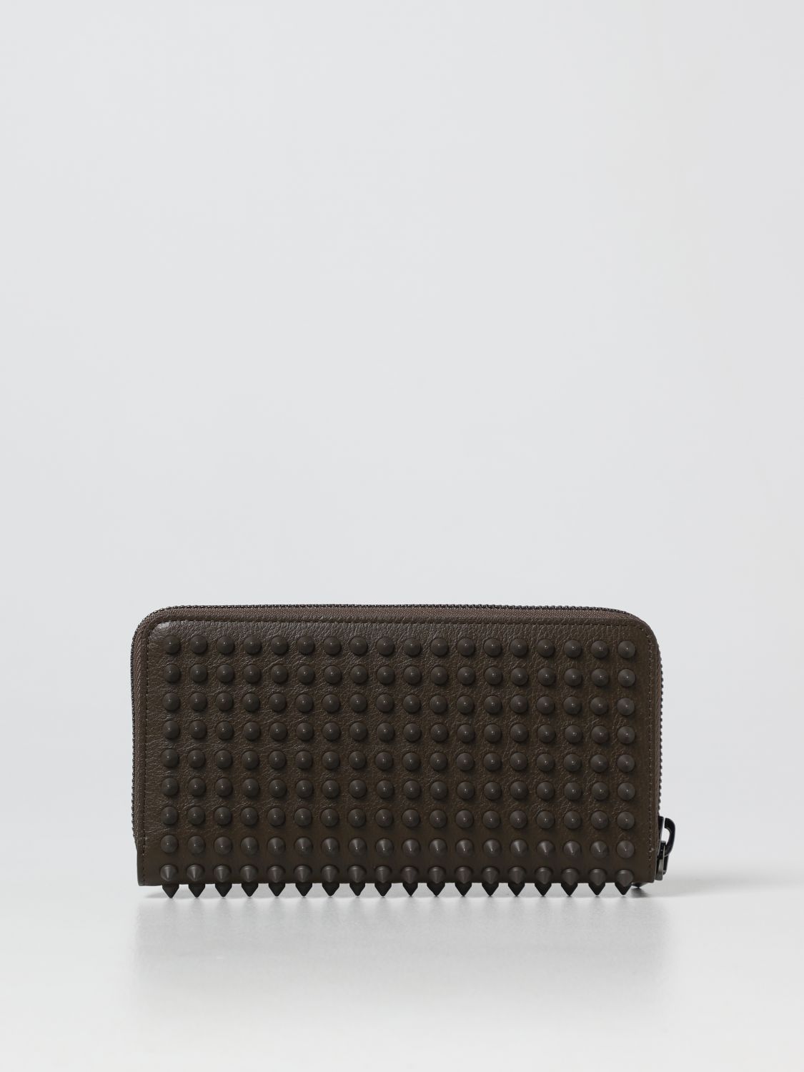 Wallet Christian Louboutin: Christian Louboutin Panettone leather wallet with studs military 3