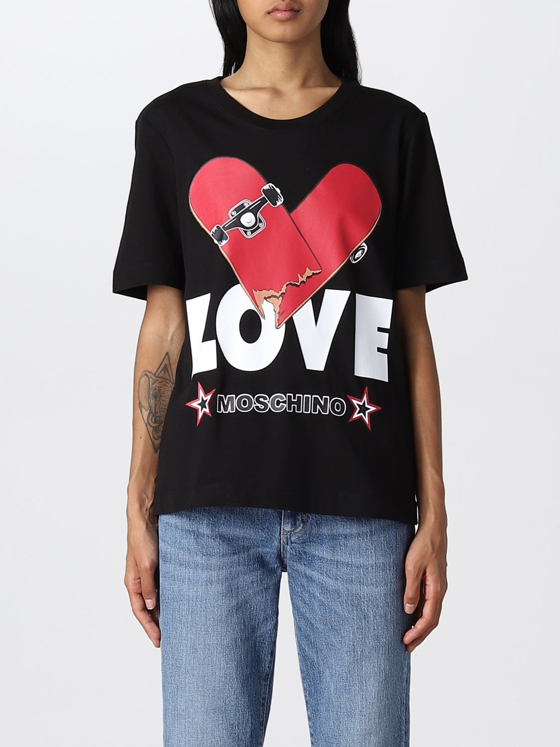 LOVE MOSCHINO: T-shirt women - Black | T-Shirt Love Moschino ...