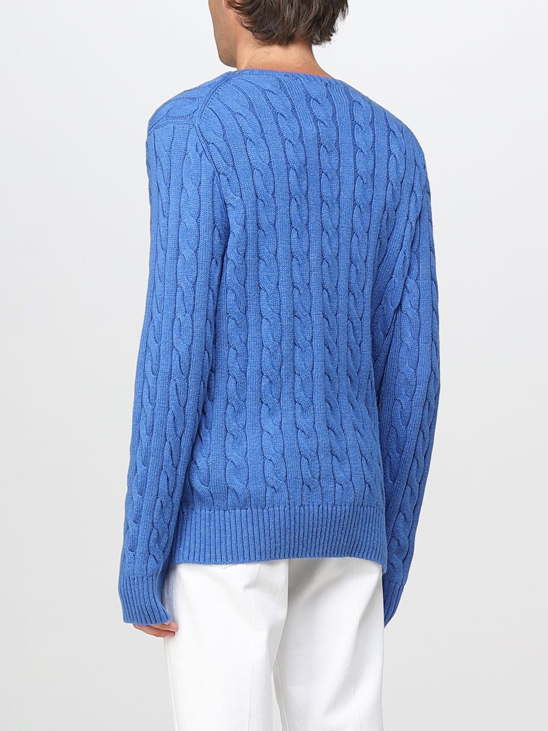 POLO RALPH LAUREN: sweater for man - Gnawed Blue | Polo Ralph Lauren ...