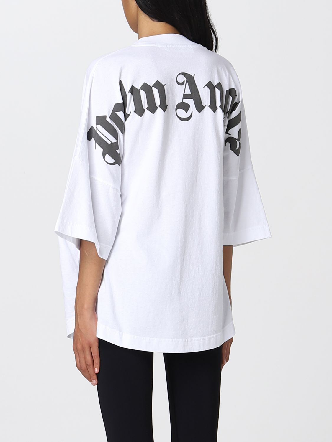 T-shirt Palm Angels White size L International in Cotton - 33249704