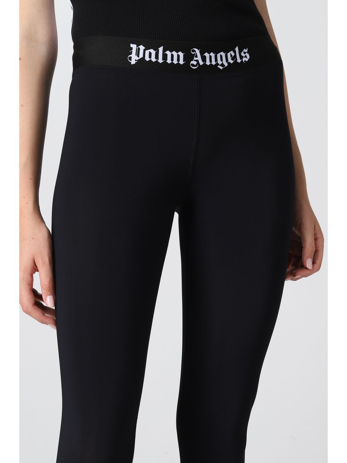 Pantalone Palm Angels: Leggings Palm Angels con logo nero 5