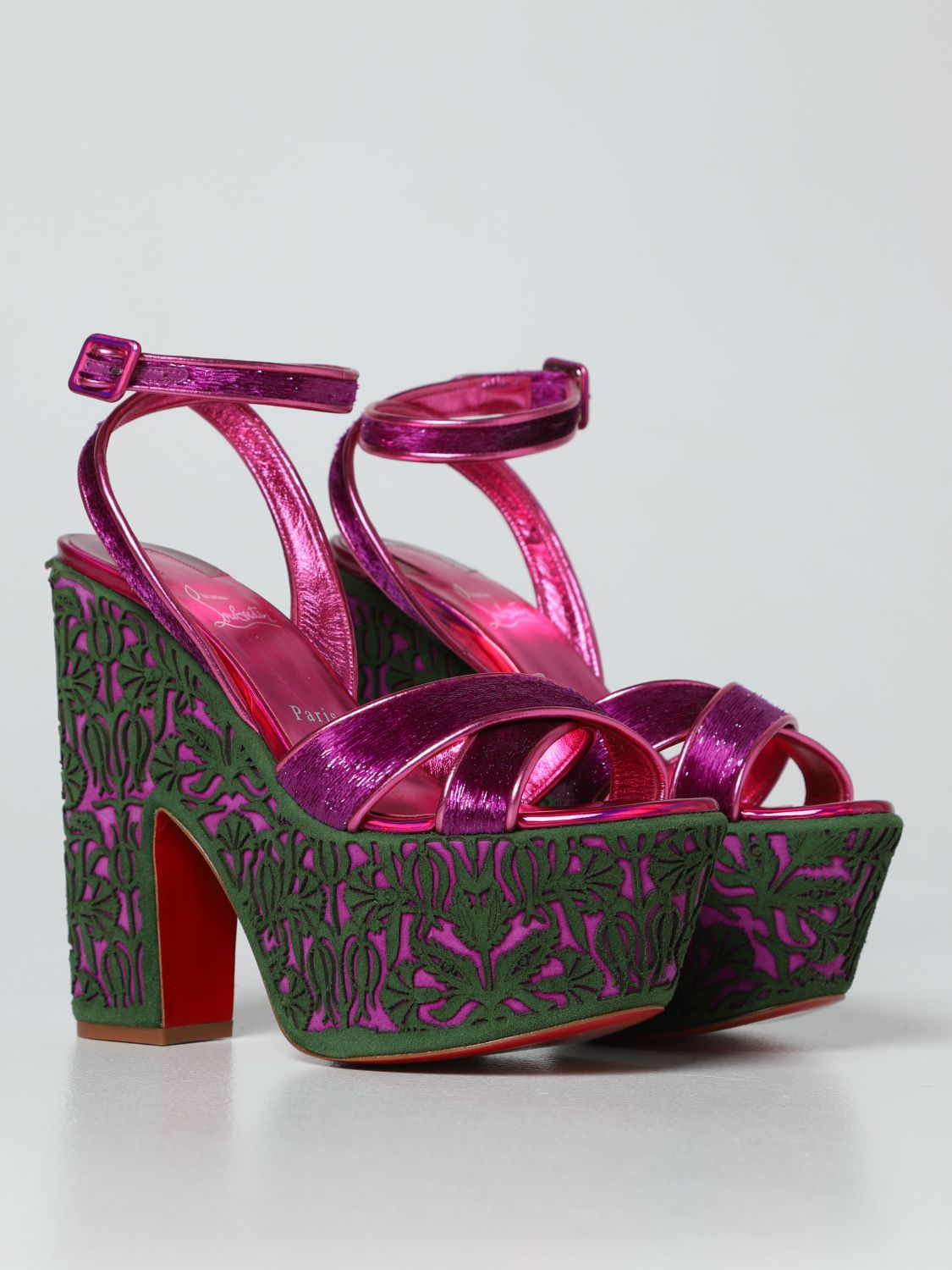 Heeled sandals Christian Louboutin: Christian Louboutin heeled sandals for women fuchsia 2