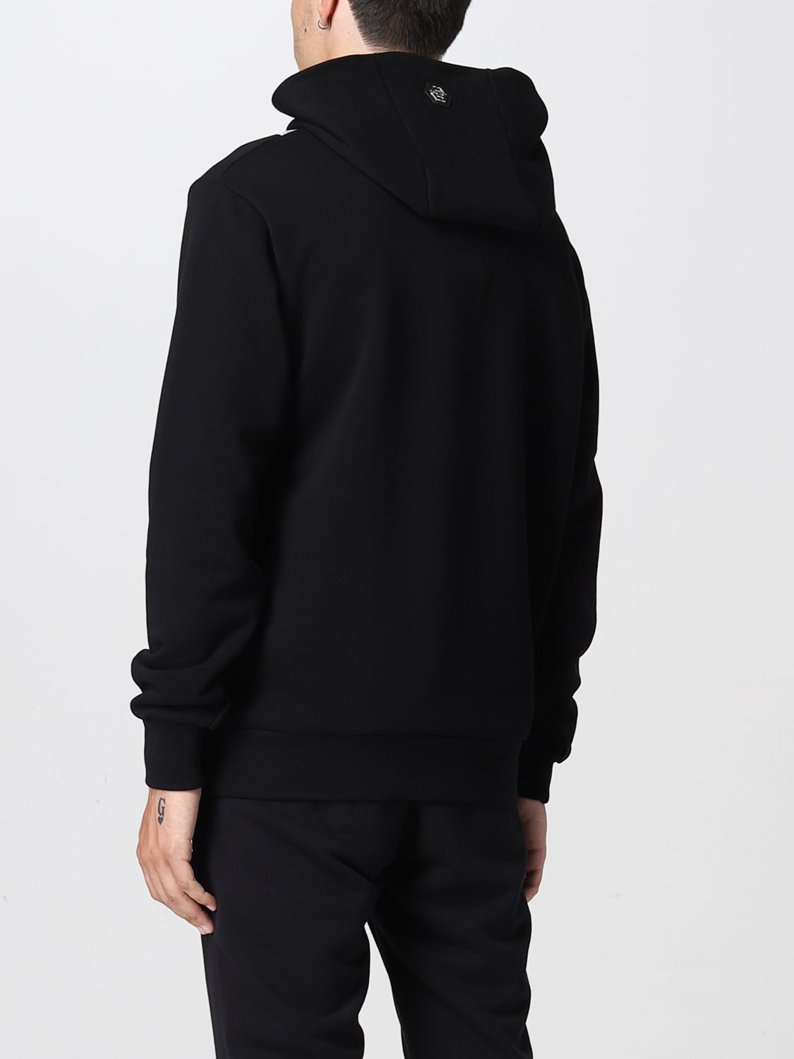 Philipp Plein Outlet: cotton sweatshirt with RX chain print - Black ...