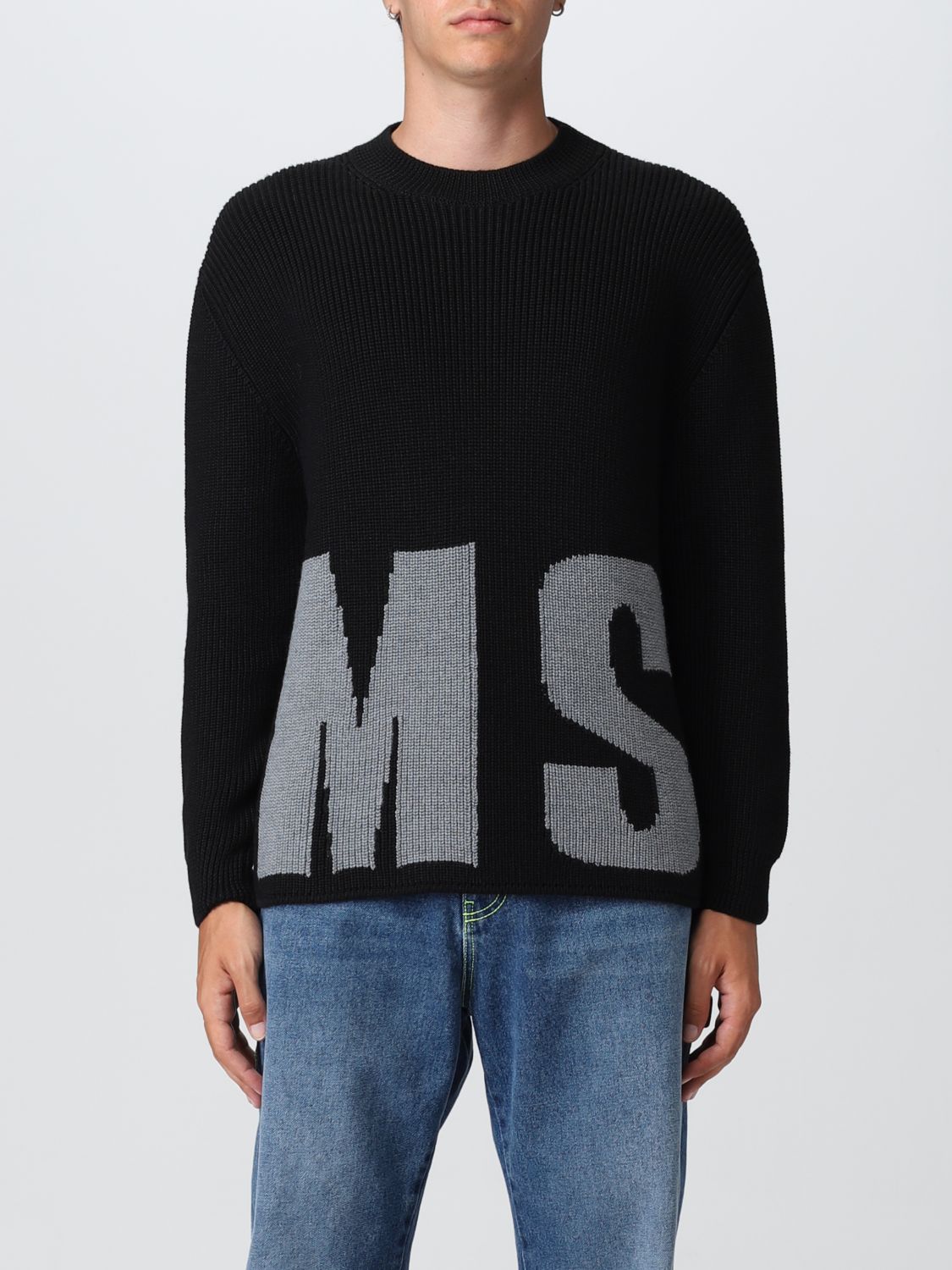 MSGM: sweater for man - Black | Msgm sweater 3340MM113227592 online at ...
