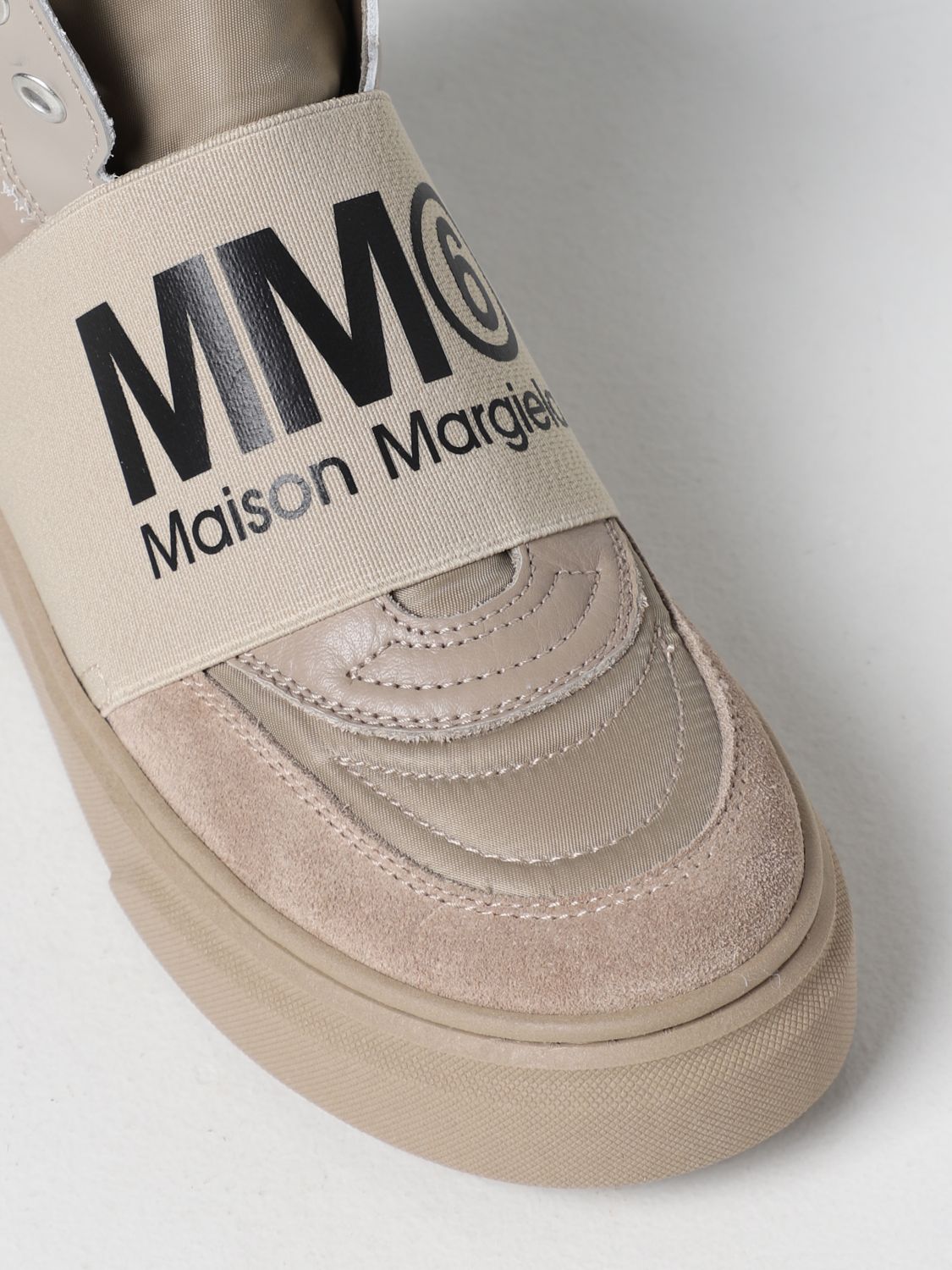 Scarpe Mm6 Maison Margiela: Sneakers MM6 Maison Margiela in suede e tessuto beige 4
