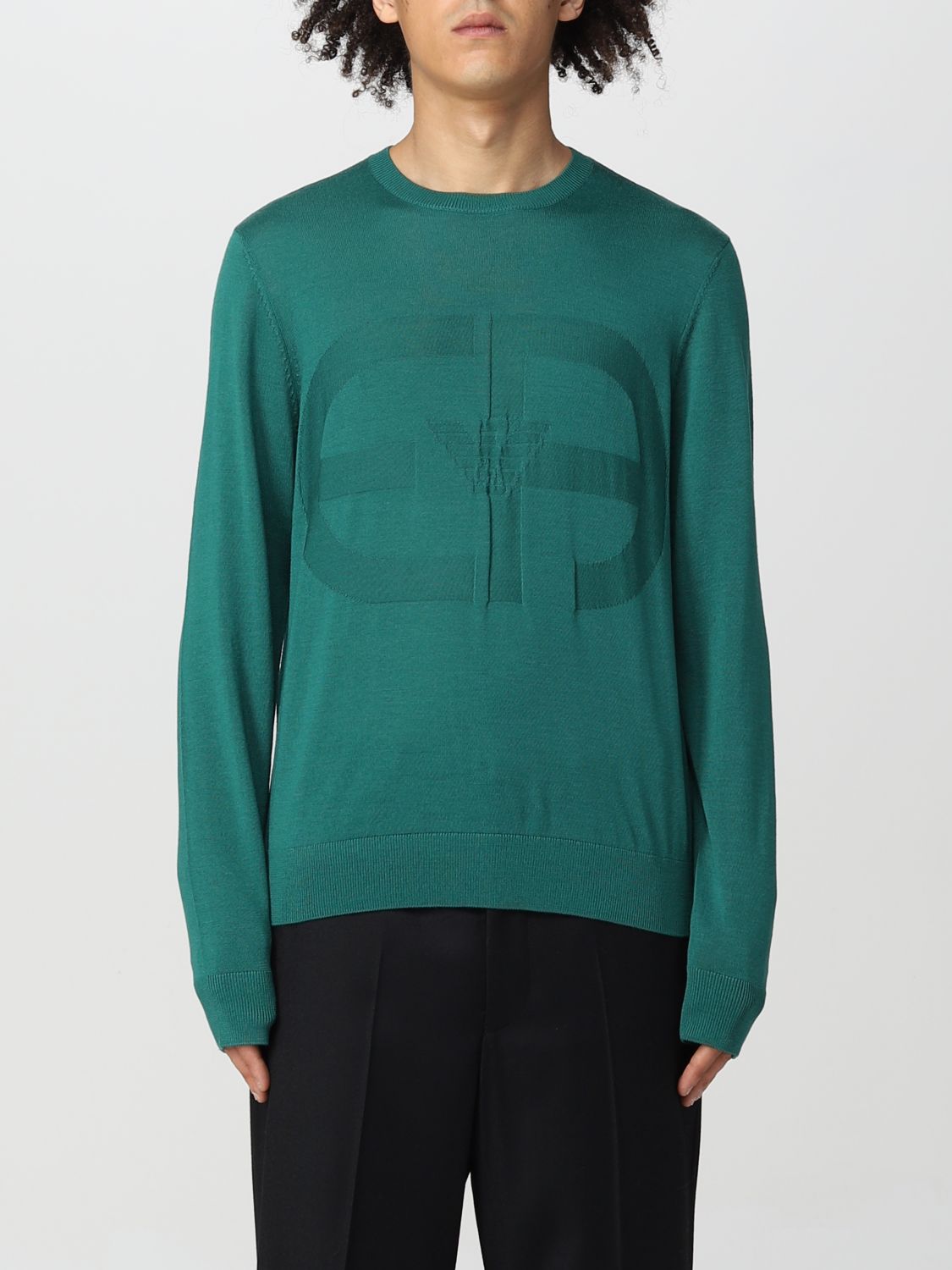 EMPORIO ARMANI: sweater for man - Green | Emporio Armani sweater ...