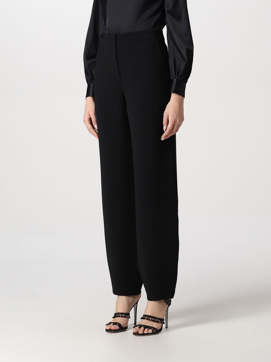 EMPORIO ARMANI: pants for woman - Black | Emporio Armani pants ...