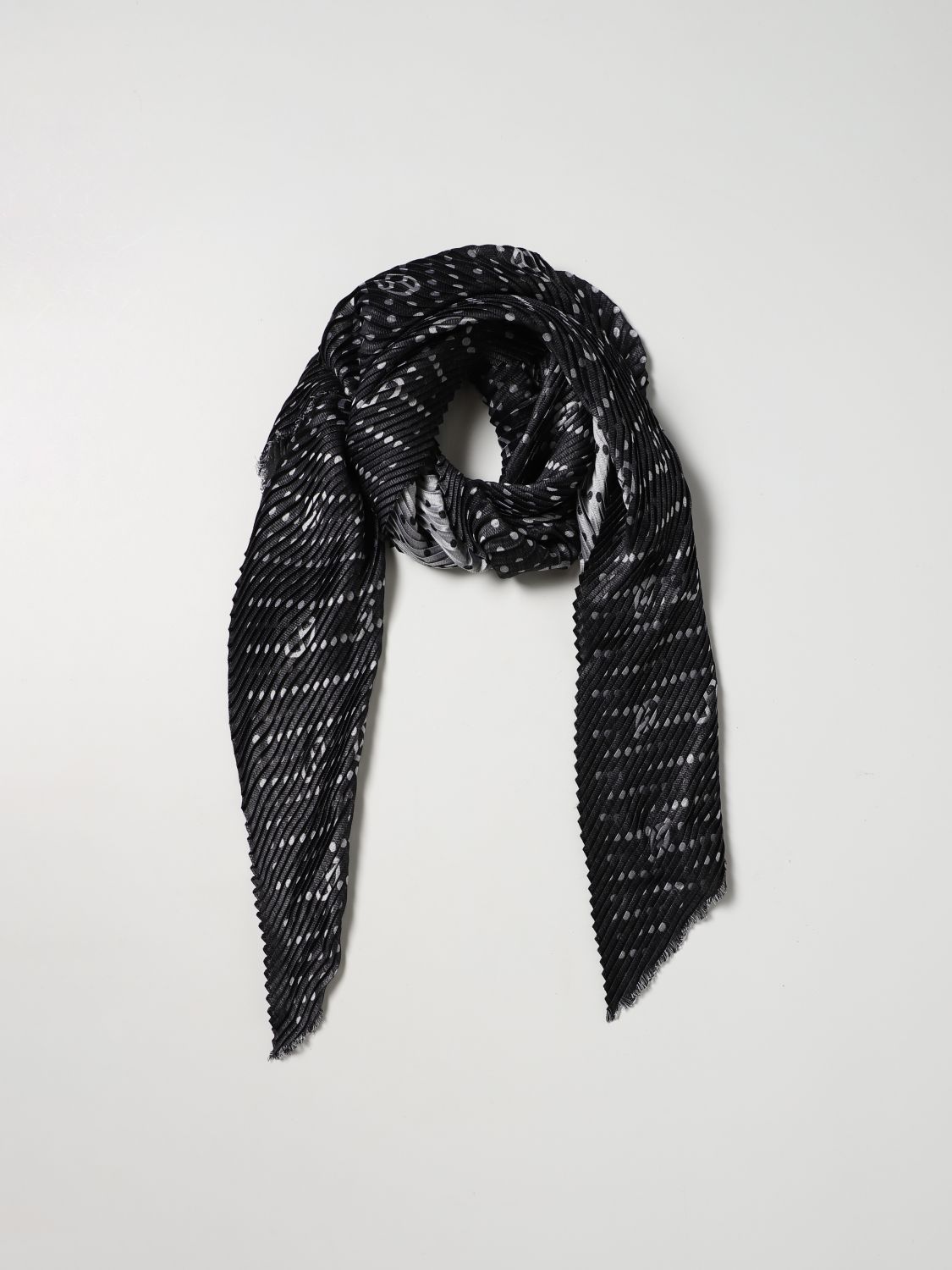 GIORGIO ARMANI: silk scarf - Black | Giorgio Armani neck scarf 7952002F100  online on 