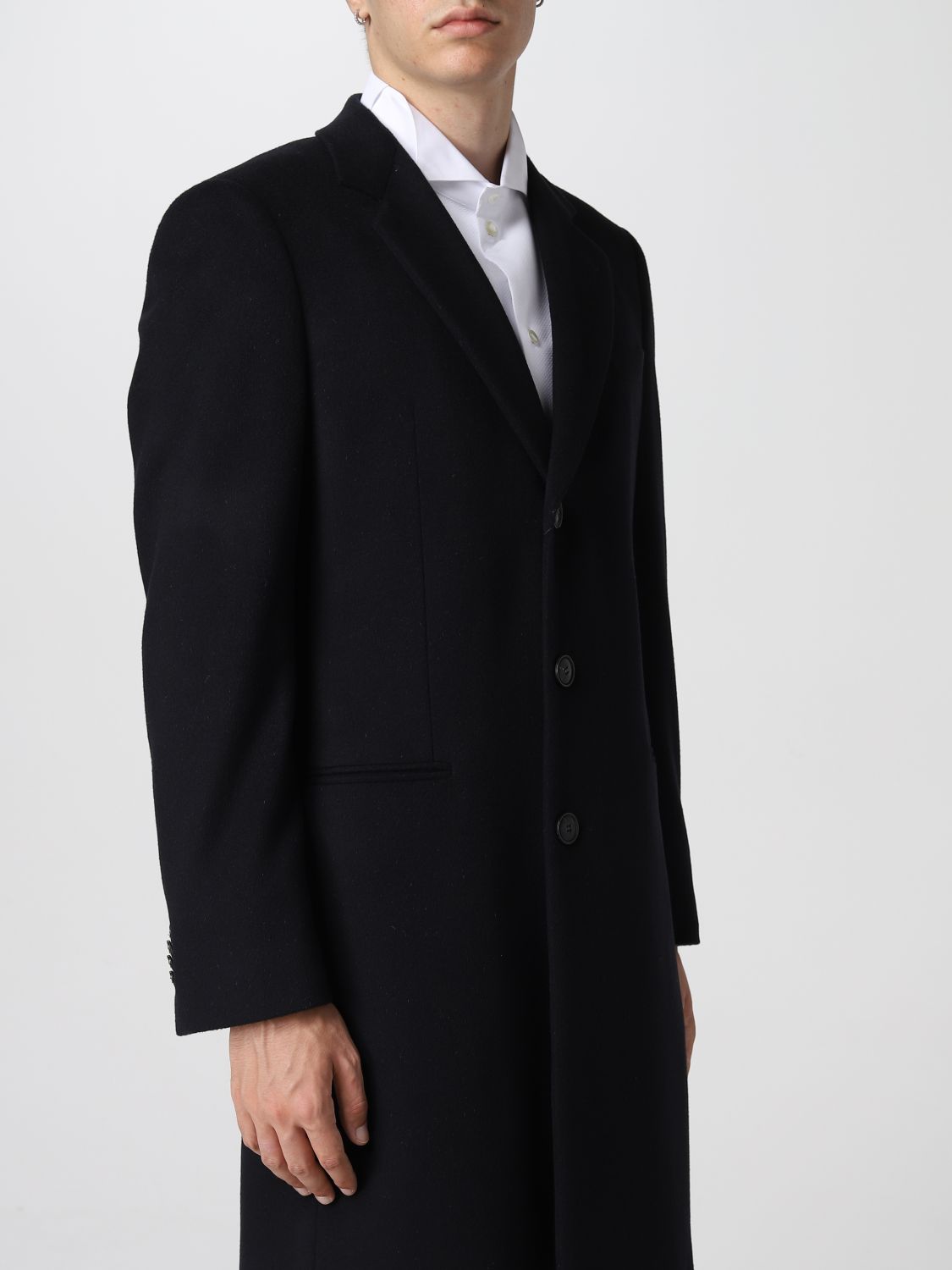 Coat Giorgio Armani: Giorgio Armani classic cashmere coat blue 5