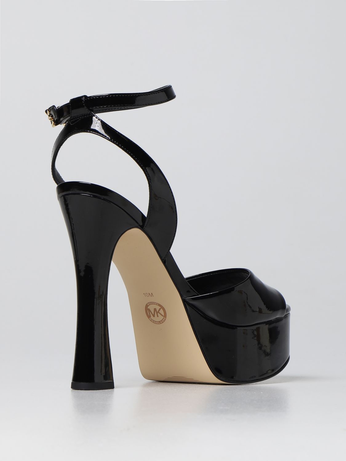 Michael Kors Outlet: Jenson Platform Michael sandals in patent leather -  Black | Michael Kors heeled sandals 40T2JSHS1A online on 