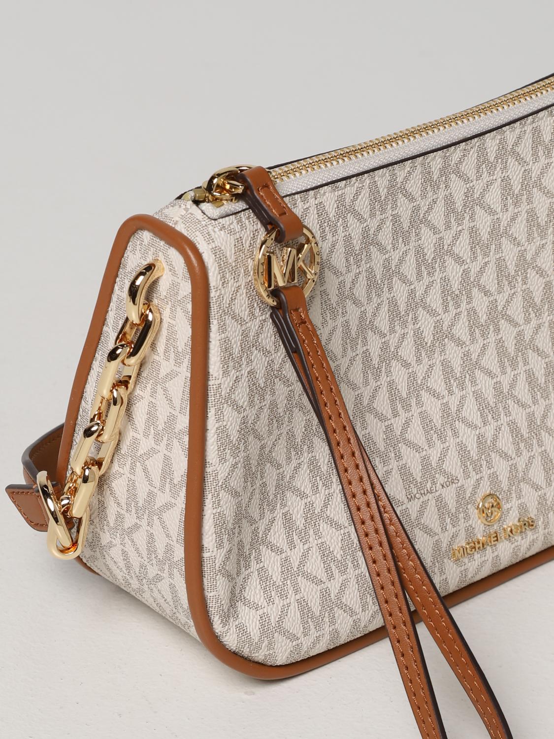 Michael Kors Michael Jet Set Bag In Monogram Canvas Cream Shoulder