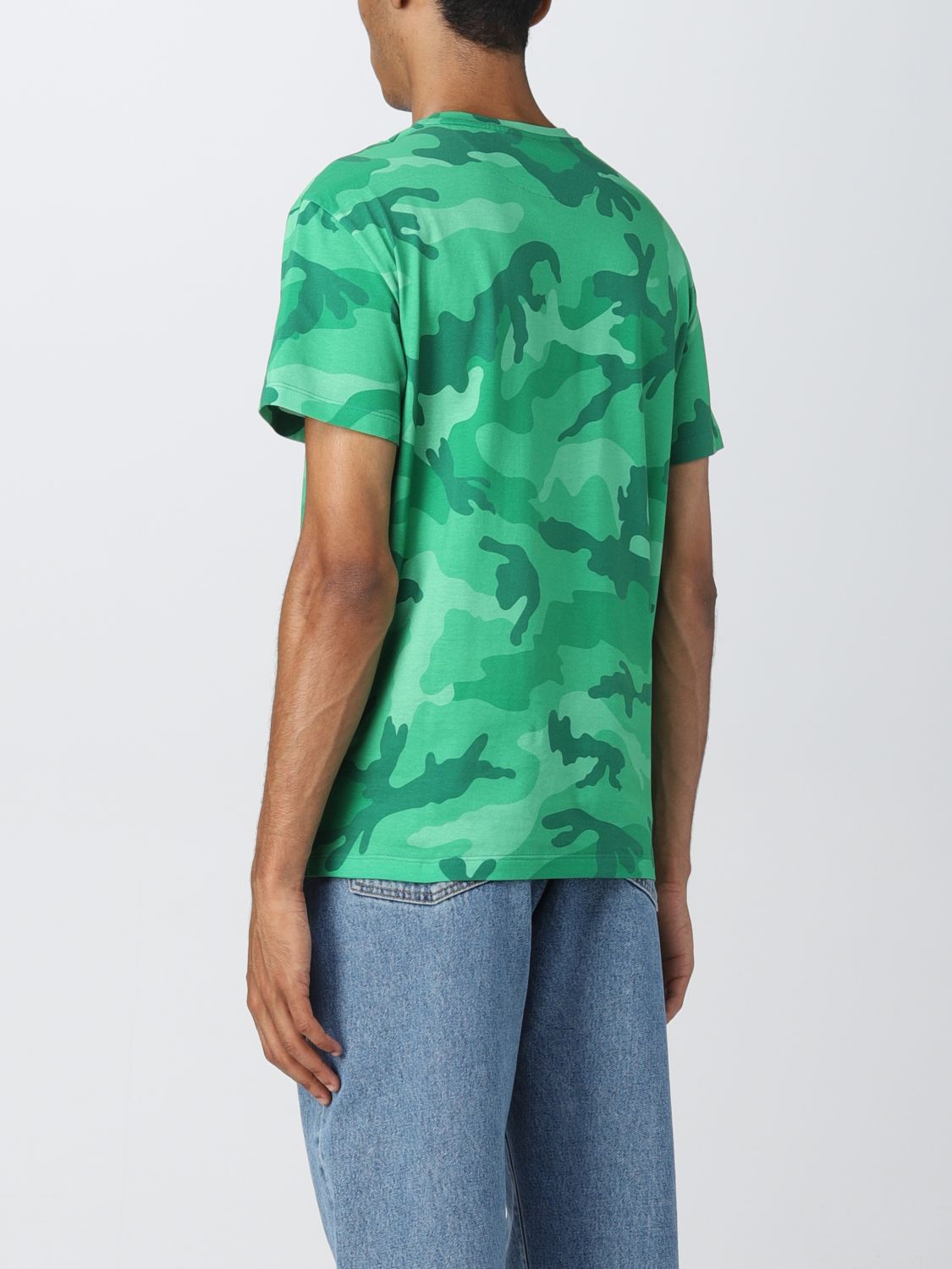 Parcel Glow skrot VALENTINO: camouflage t-shirt with logo - Green | Valentino t-shirt  1V3MG10V8ML online on GIGLIO.COM