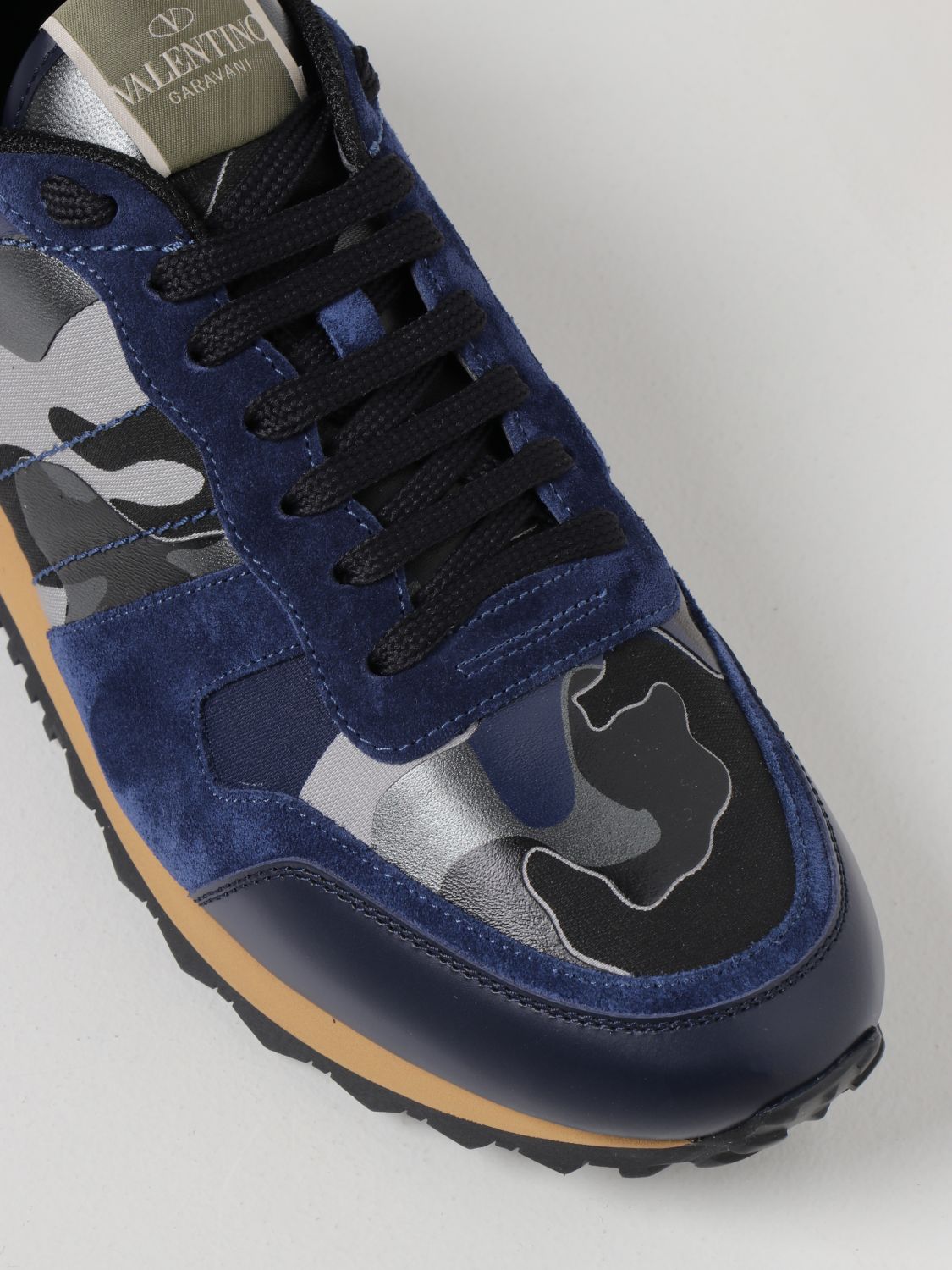 Sneakers Valentino Garavani: Valentino Garavani Rockrunner camouflage sneakers blue 4