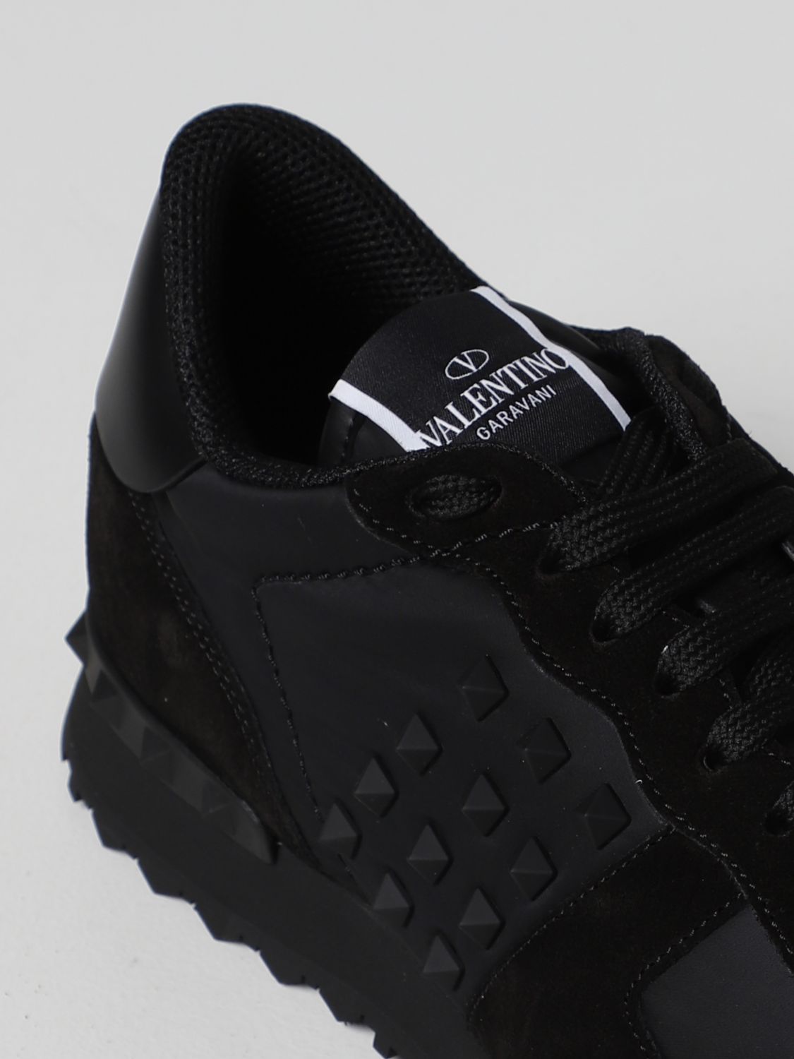 Sneakers Valentino Garavani: Valentino Garavani Rockstud leather and nylon sneakers black 4