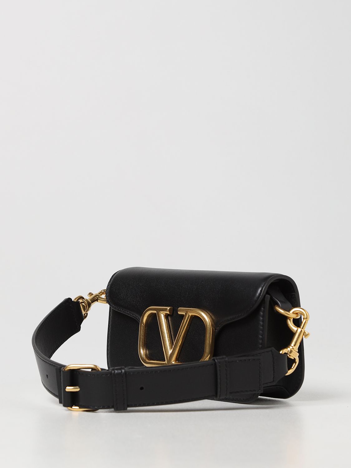 Shoulder bag Valentino Garavani: Valentino Garavani Locò smooth leather bag black 3