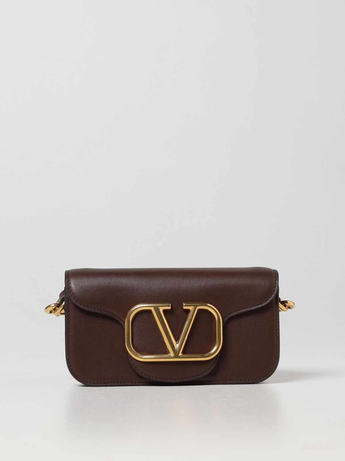 Shoulder bag Valentino Garavani: Valentino Garavani Locò smooth leather bag dark 1