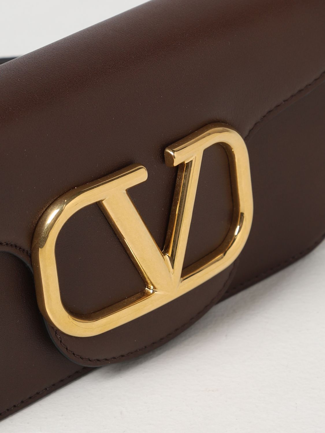 Shoulder bag Valentino Garavani: Valentino Garavani Locò smooth leather bag dark 4