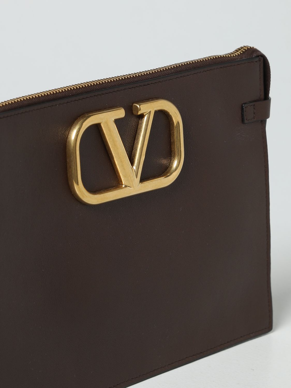 Briefcase Valentino Garavani: Valentino Garavani VLogo leather clutch bag dark 3
