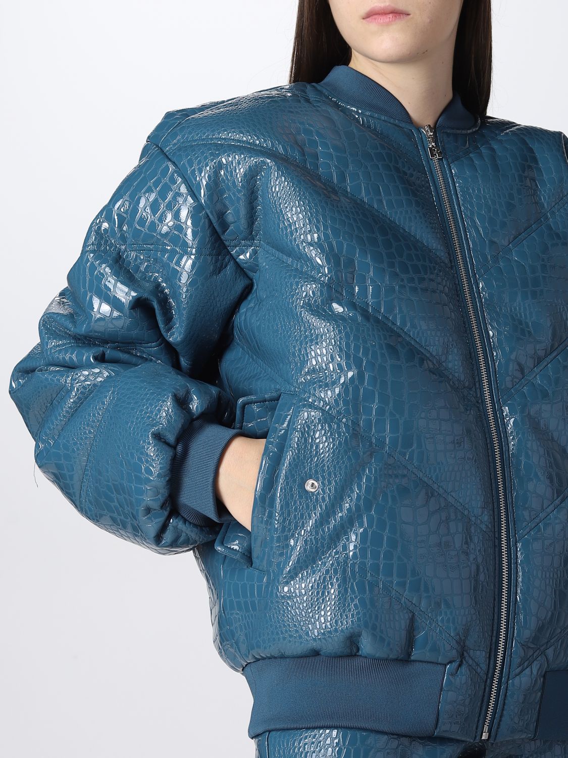 Giacca Rotate: Bomber Rotate in similpelle azzurro 5