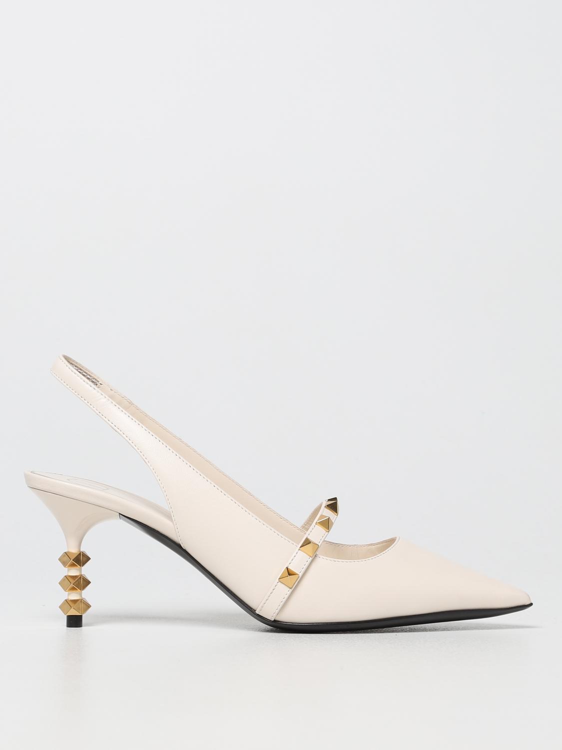 VALENTINO GARAVANI: Slingback in pelle liscia - Panna | Décolleté Valentino  Garavani XW2S0BK6GYH GIGLIO.COM