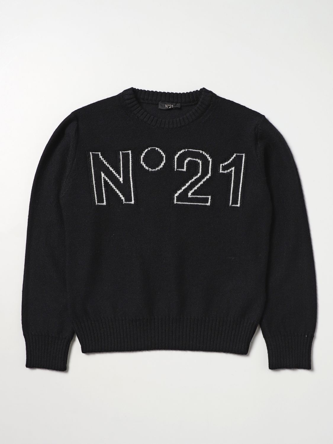 Maglia N° 21: Maglione N° 21 in lana con logo nero 1