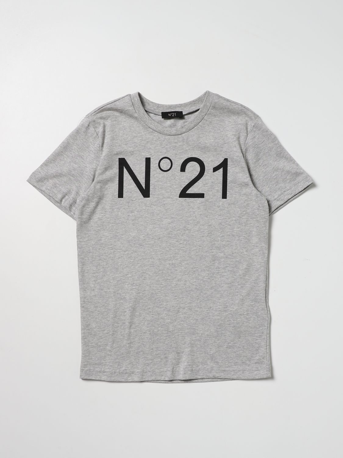 T-shirt N° 21: T-shirt N°21 in cotone con logo grigio 1