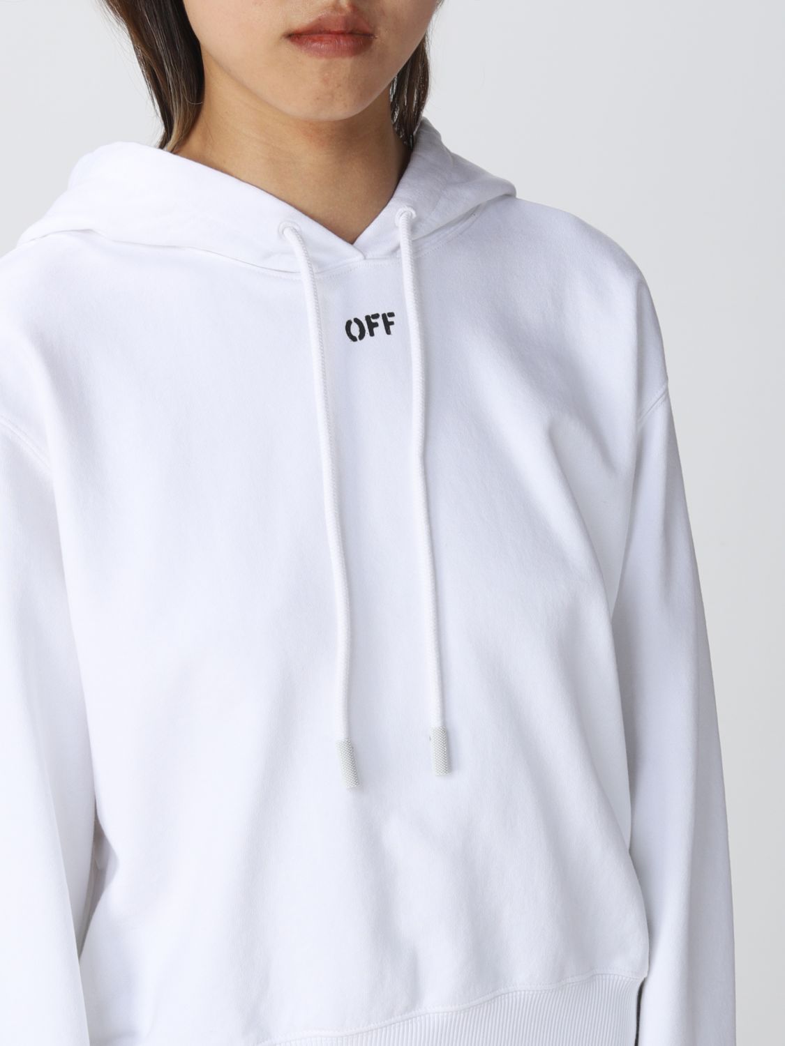 Felpa Off-White: Felpa Off-White con logo bianco 5