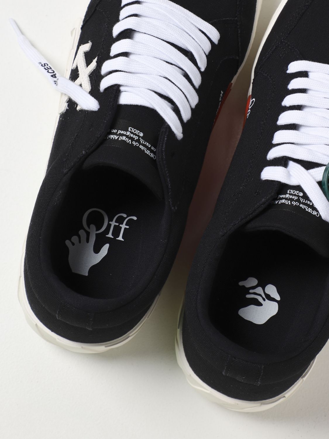Sneakers Off-White: Sneakers Low Vulcanized Off-White in canvas nero 4