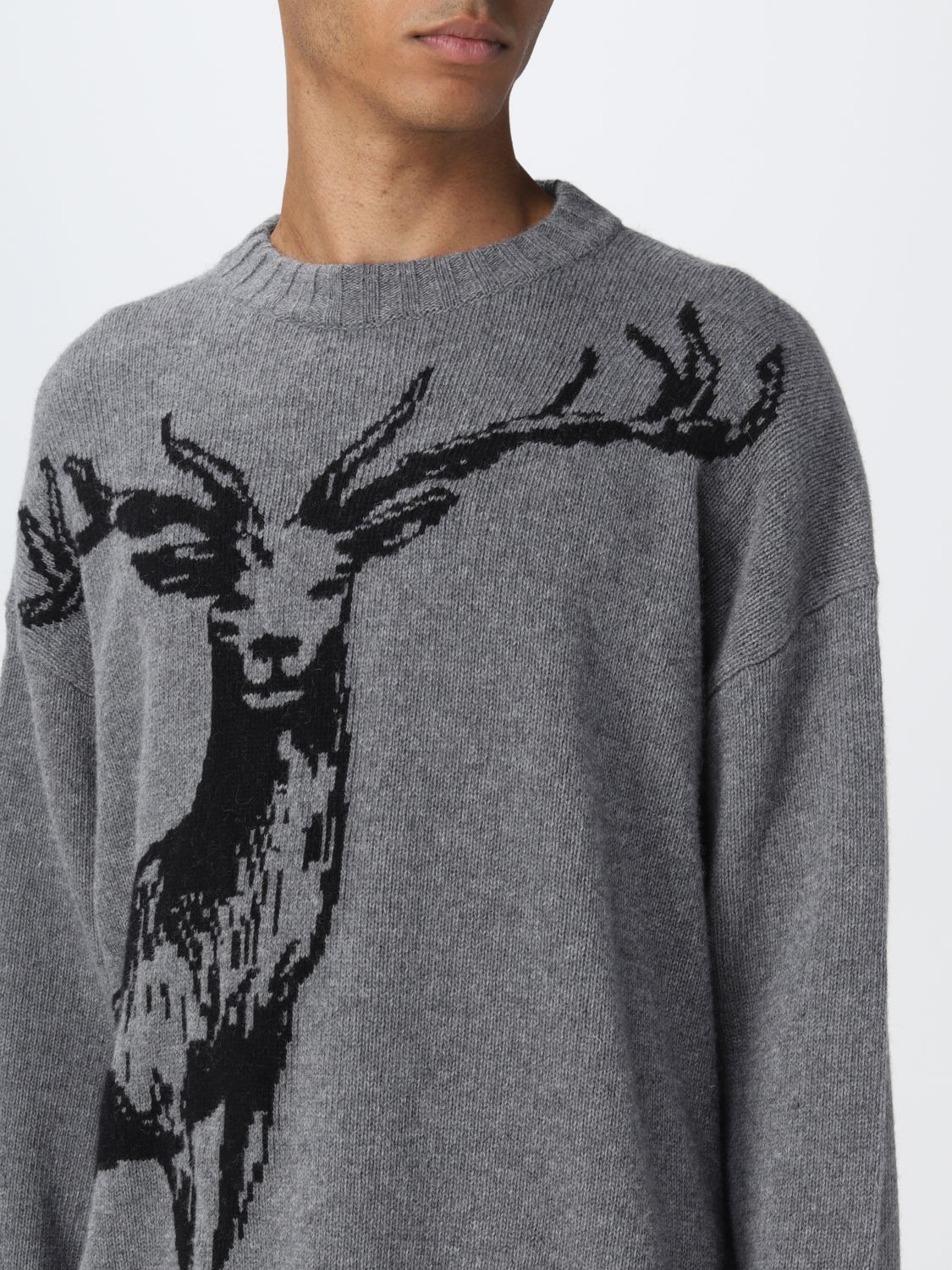EMPORIO ARMANI: sweater for man - Charcoal | Emporio Armani sweater  6L1MZA1M5FZ online on 