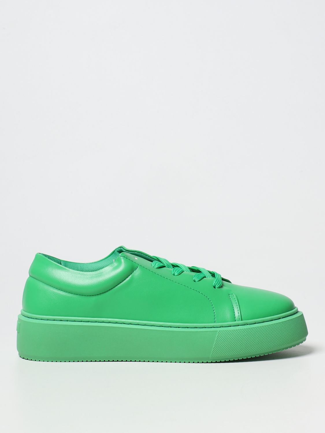 GANNI: Sporty sneakers in synthetic leather - Green | Ganni sneakers ...