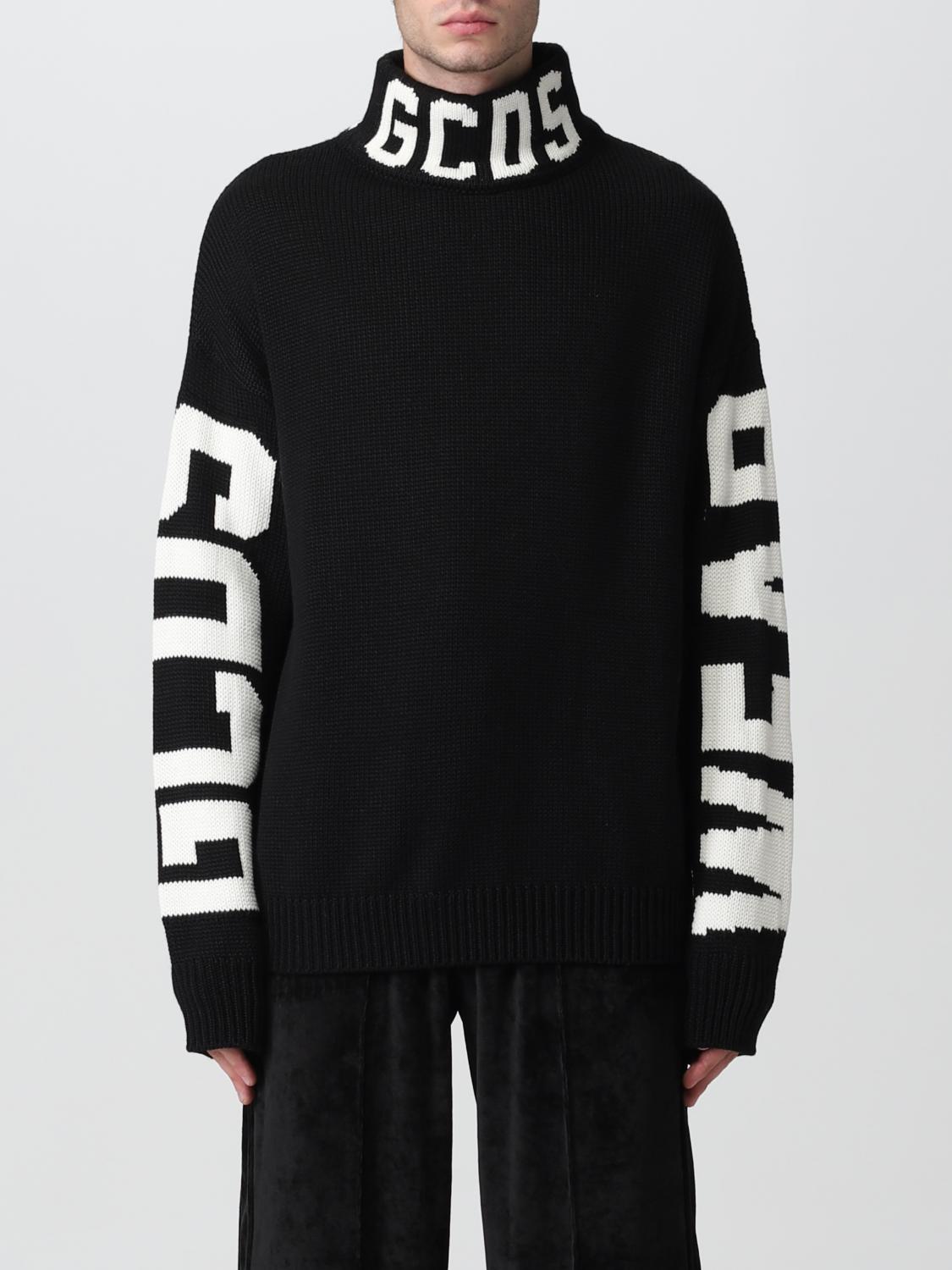 Gcds Wool Melange Turtleneck Sweater In Black