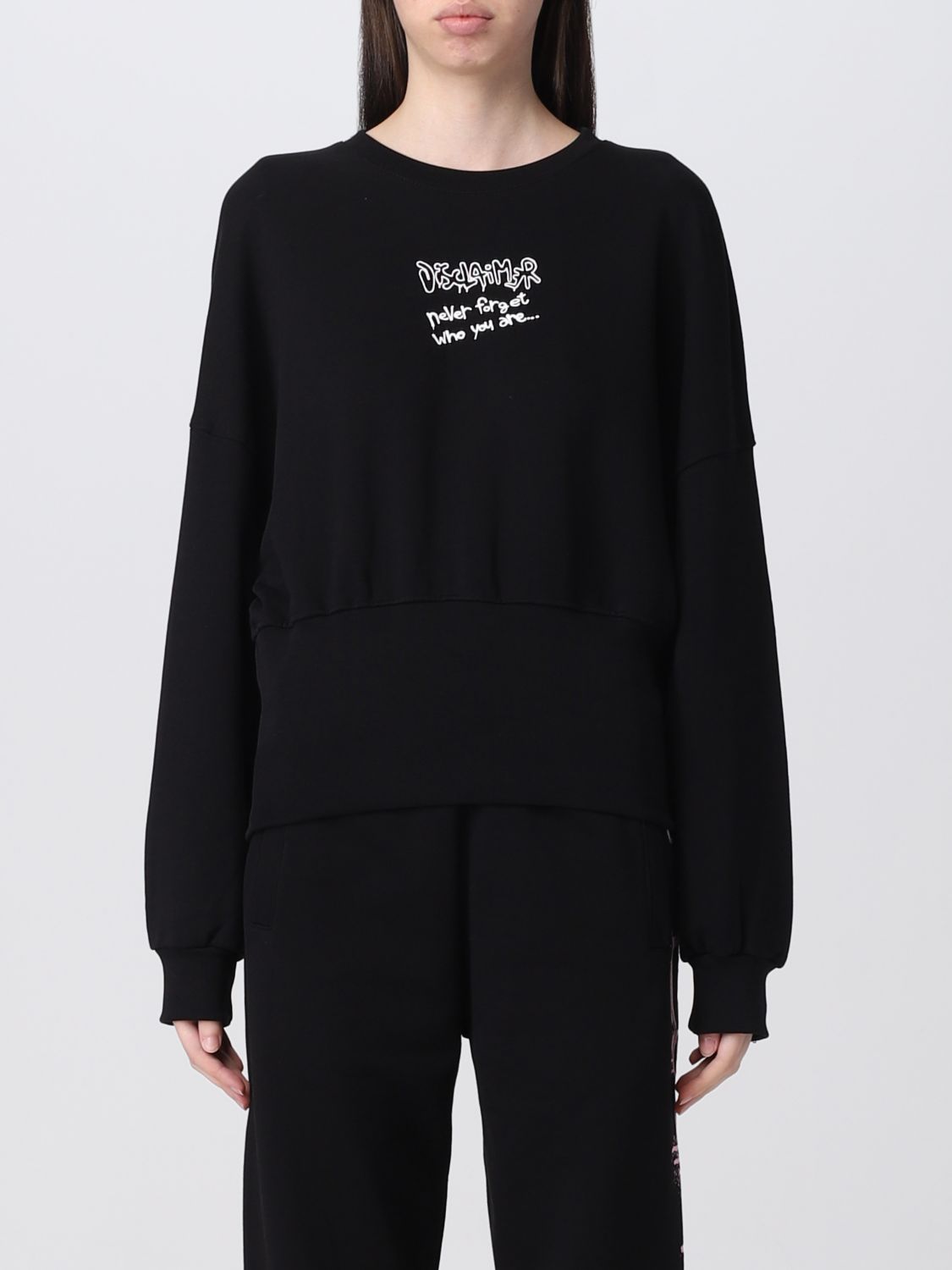 DISCLAIMER: sweater for woman - Black | Disclaimer sweater 22IDS53210 ...