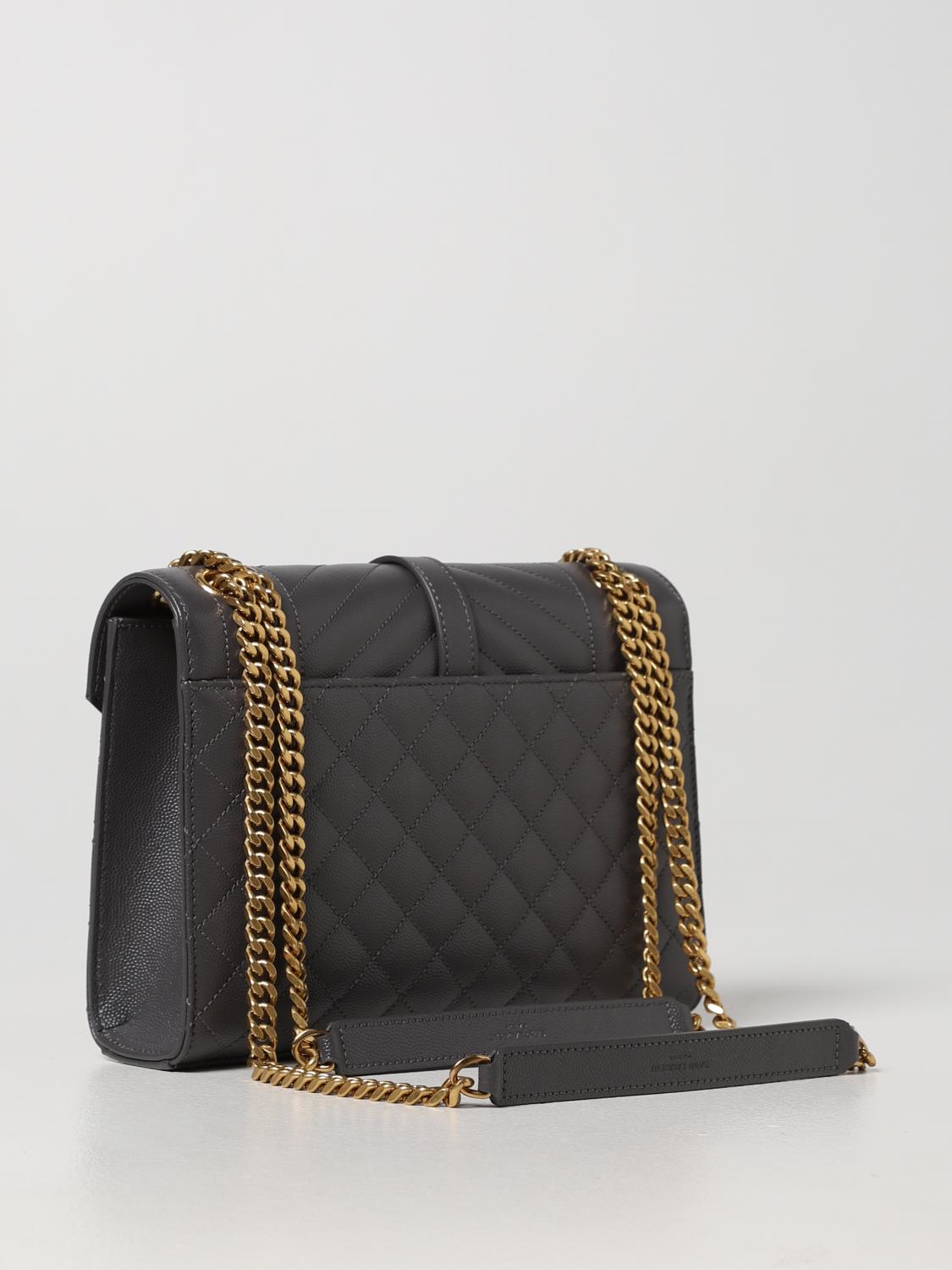 SAINT LAURENT Envelope grain de poudre leather bag Charcoal Shoulder Bag Saint Laurent