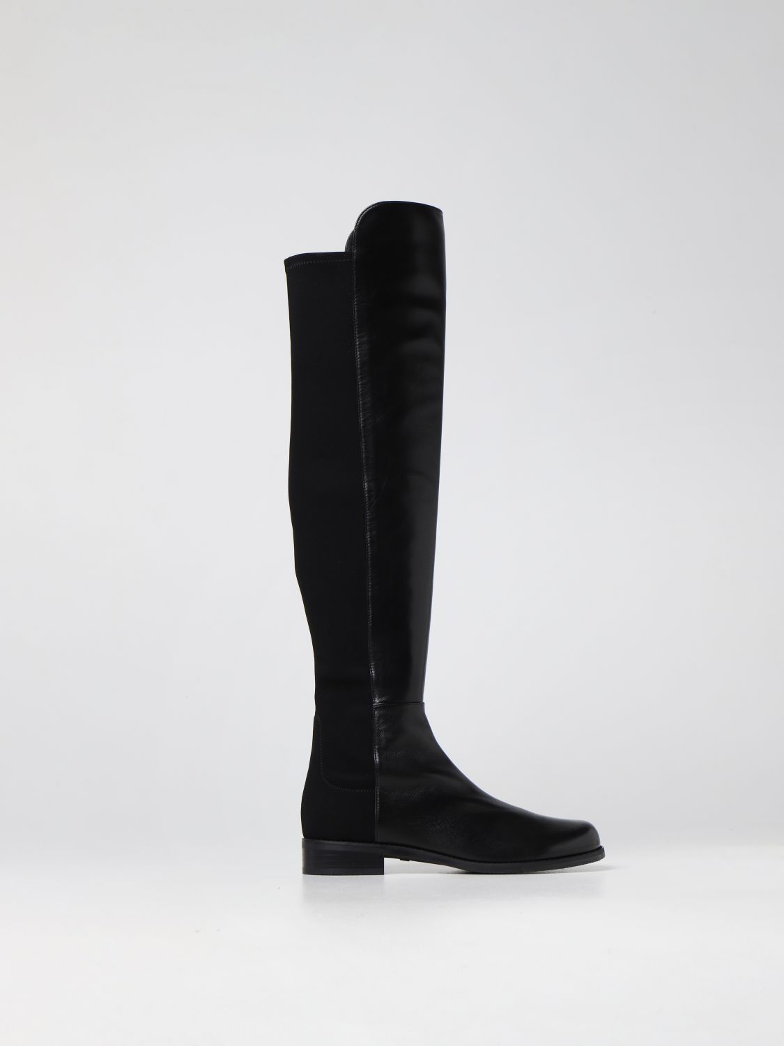 Boots Stuart Weitzman: 5050 Stuart Weitzman boot in leather and fabric black 1