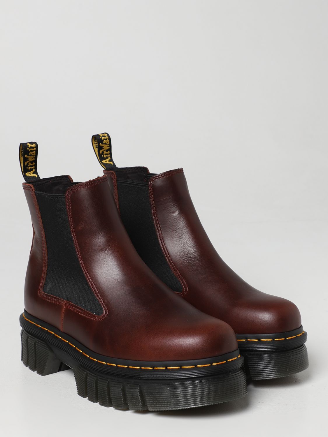 Dr. Martens Outlet: flat ankle boots for woman - Burgundy | Dr. Martens ...