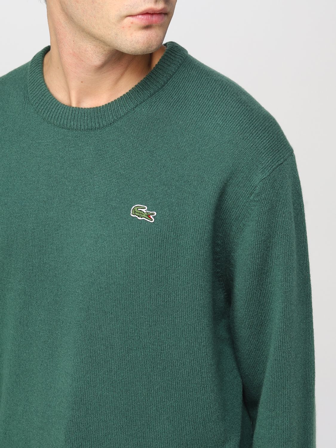 LACOSTE: sweater for man - Green | Lacoste sweater AH1988 online on ...