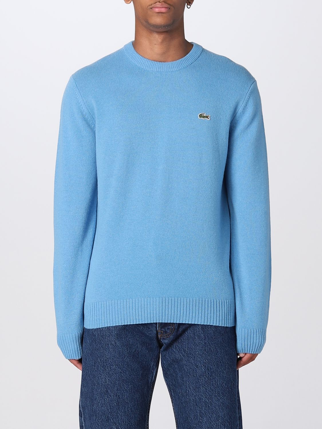 Outlet: sweater for man Sky Blue | Lacoste sweater AH1988 on GIGLIO.COM