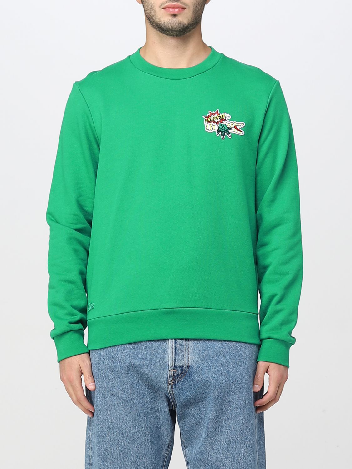 LACOSTE: sweatshirt for man - Green | Lacoste sweatshirt SH1359 online ...