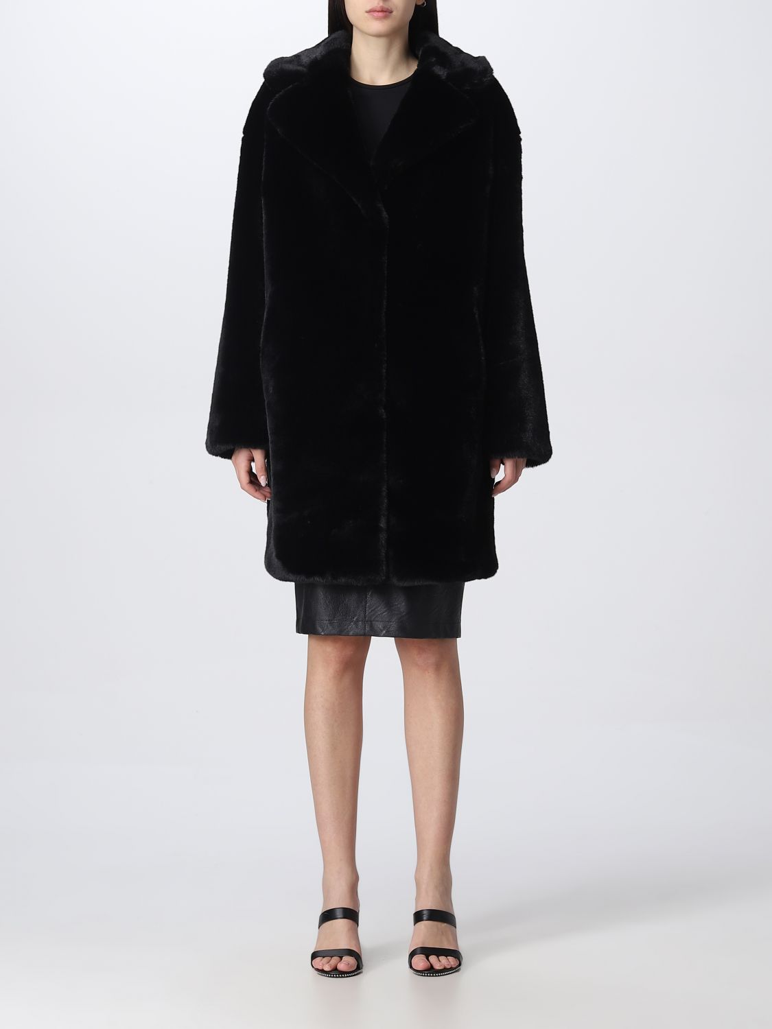 MANILA GRACE: fur coats for women - Black | Manila Grace fur coats ...
