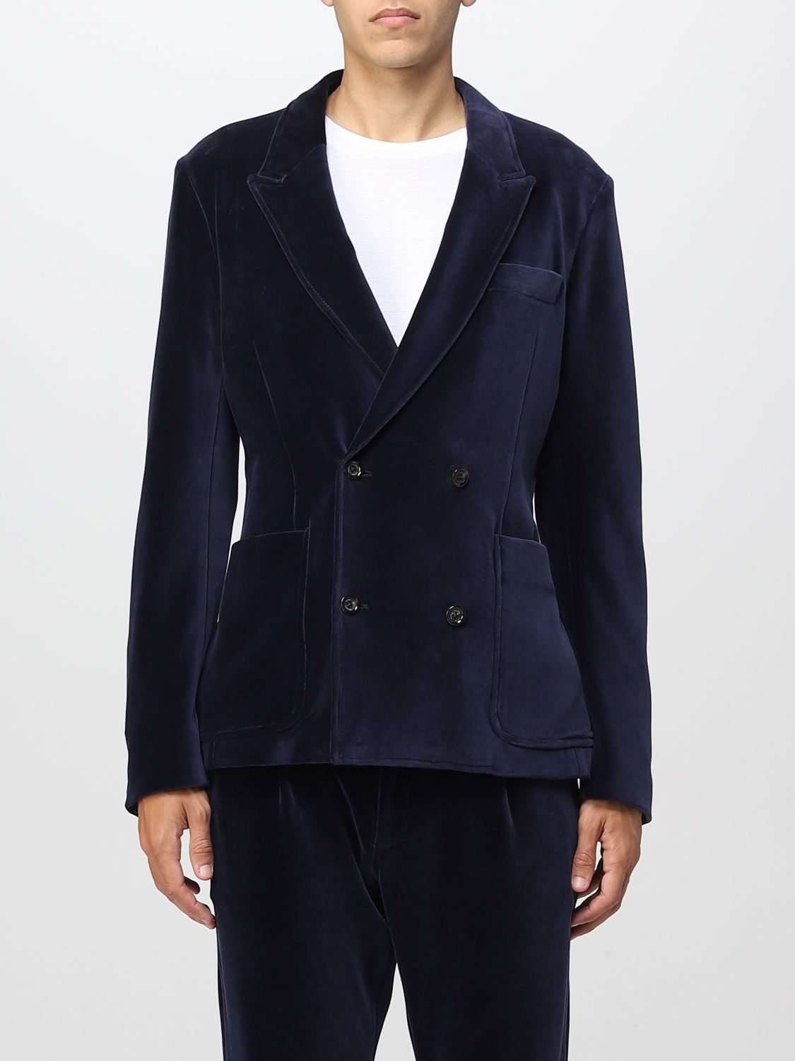 PAOLO PECORA: blazer for man - Blue | Paolo Pecora blazer L0114007 ...