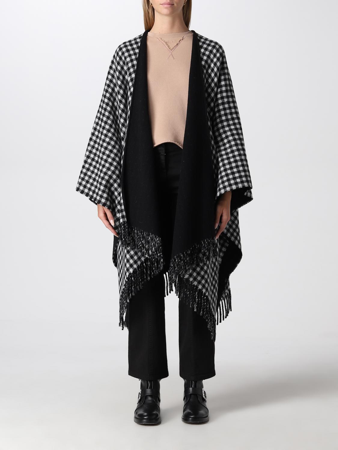 Giglio.com Donna Abbigliamento Cappotti e giubbotti Giacche Giacche a vento Mantella over N°21 a quadretti con frange 