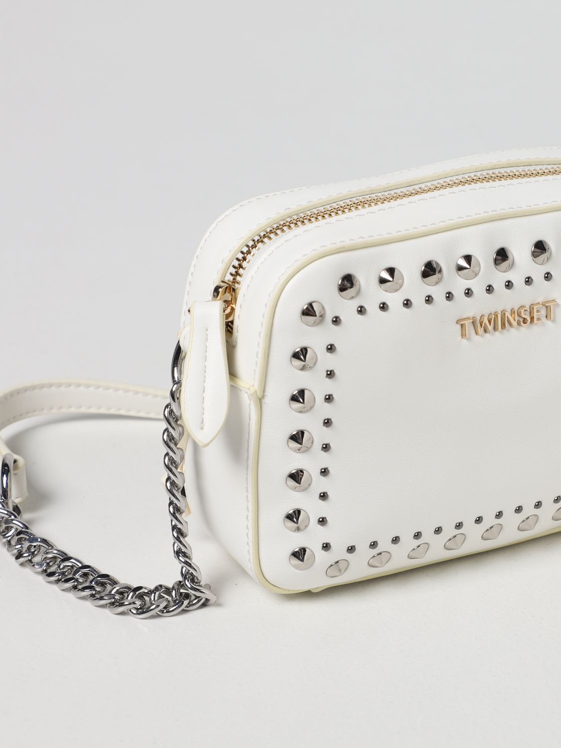 Leather crossbody bag Twinset White in Leather - 32380796