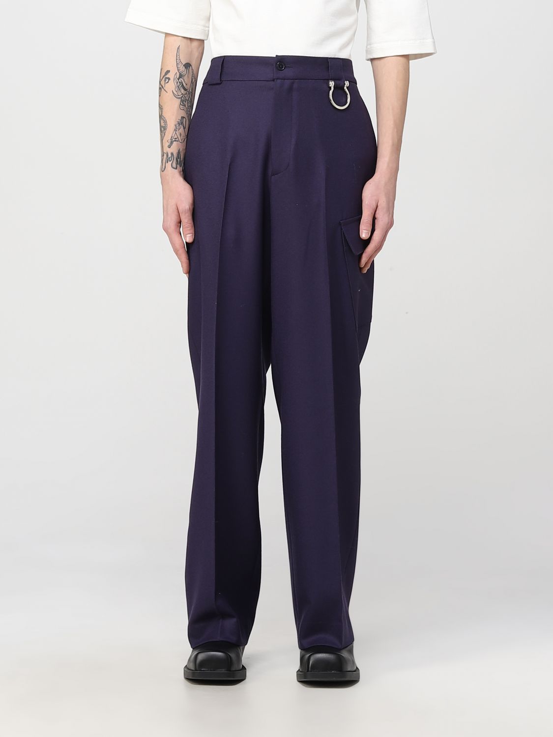 Pantalone Paura: Pantalone Jonis Paura in lana e cashmere viola 1