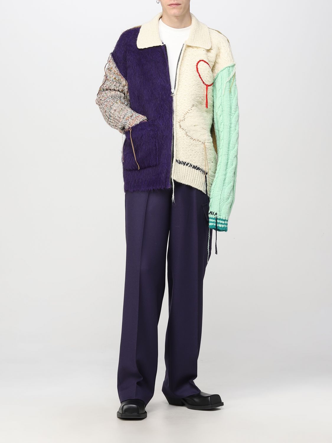 Pantalone Paura: Pantalone Jonis Paura in lana e cashmere viola 2