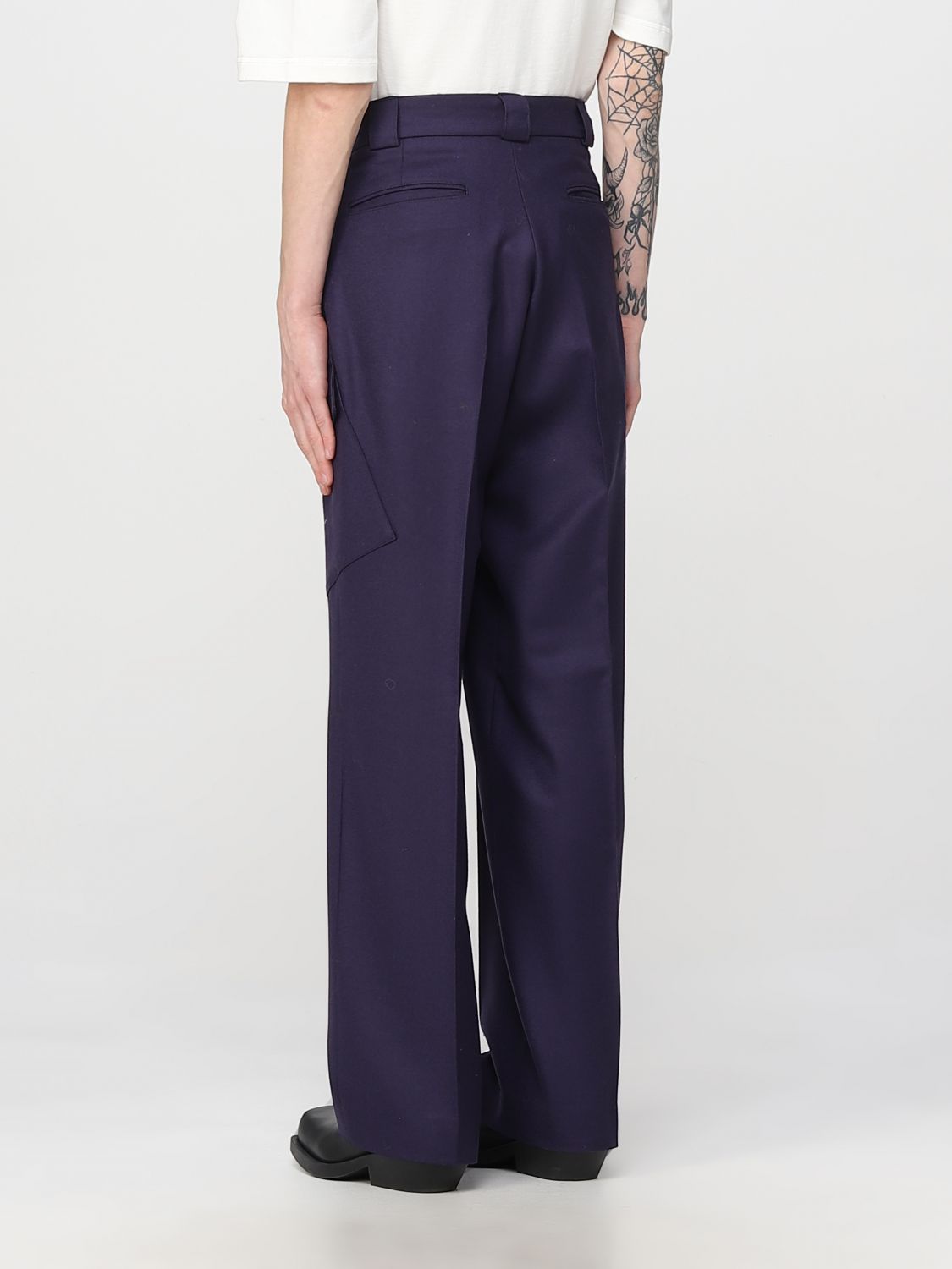 Pantalone Paura: Pantalone Jonis Paura in lana e cashmere viola 3