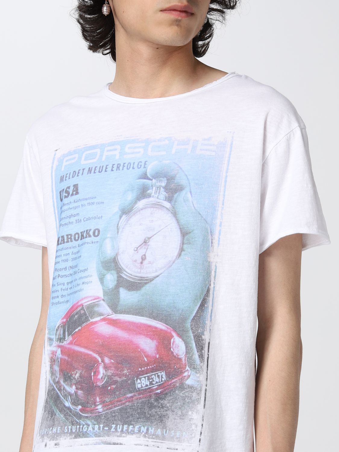 T-shirt 1921: T-shirt #45 1921 con stampa Porsche bianco 3
