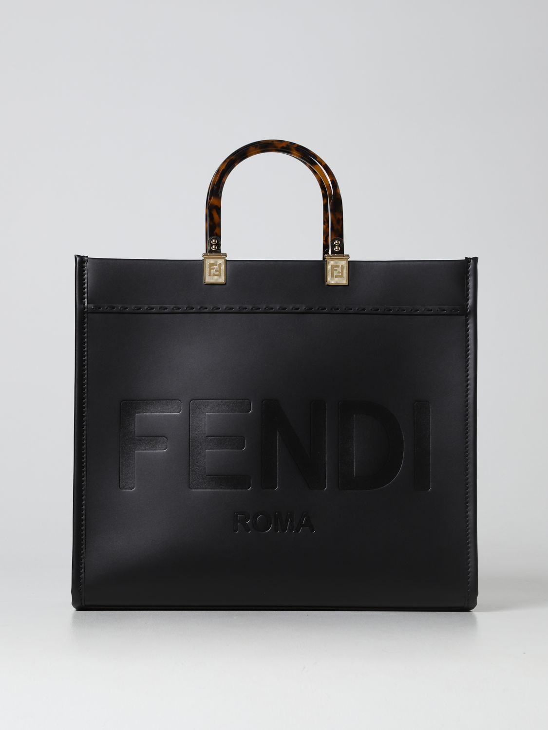 FENDI: tote bags for woman - Black | Fendi tote bags 8BH386ABVL online ...
