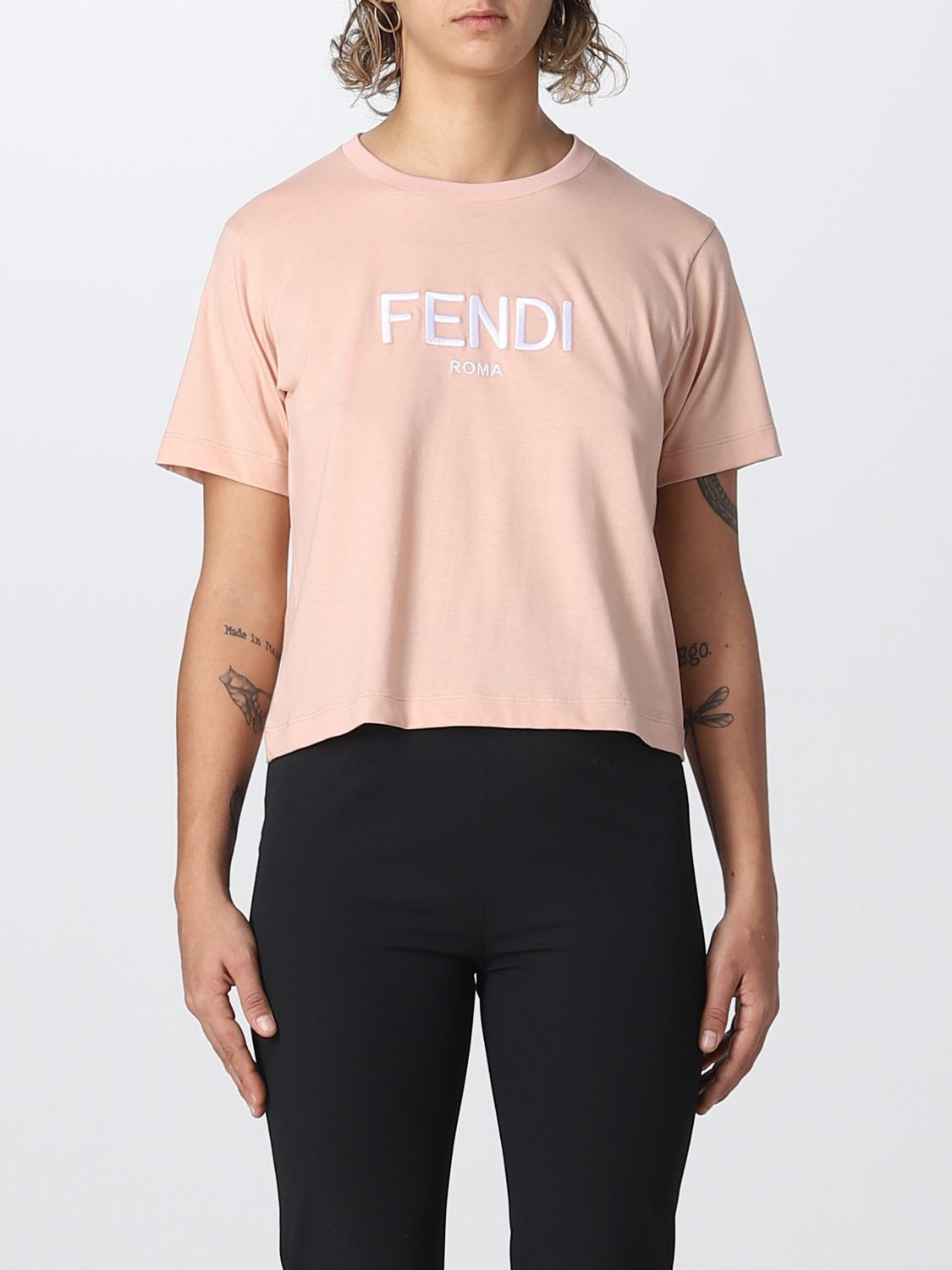 FENDI T-SHIRT FENDI WOMAN COLOR PINK,368638010