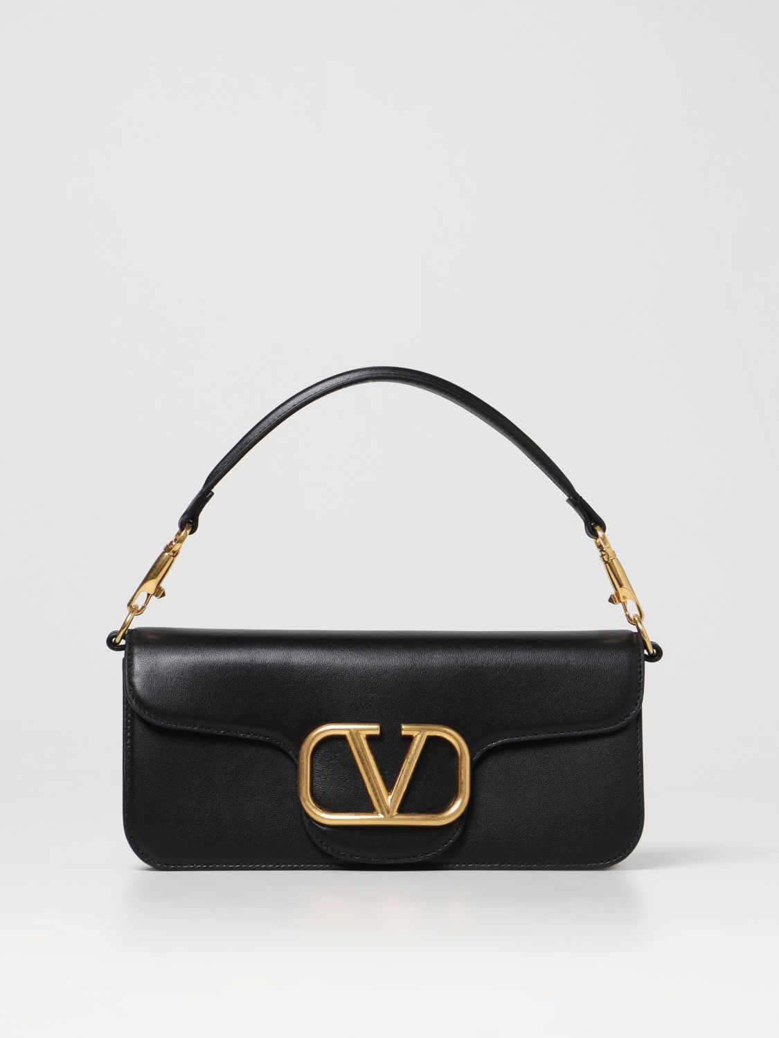 VALENTINO GARAVANI: Locò smooth leather bag - Black