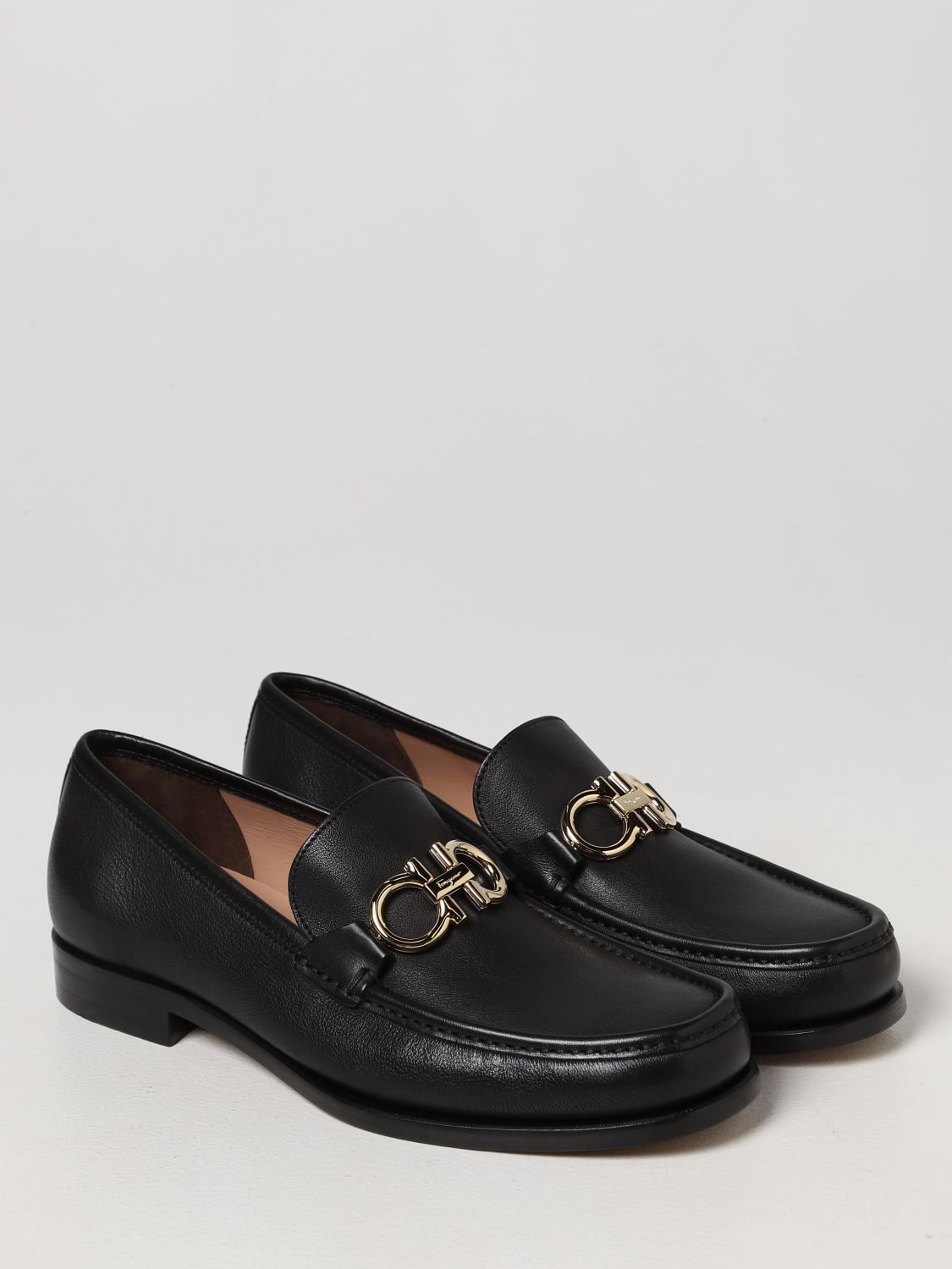 SALVATORE FERRAGAMO: Rolo leather loafers - Black | Salvatore